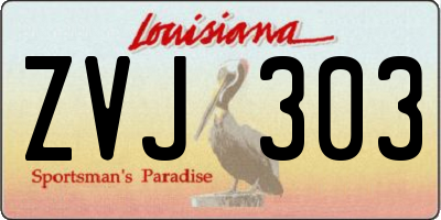 LA license plate ZVJ303