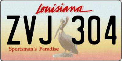 LA license plate ZVJ304