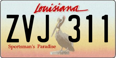 LA license plate ZVJ311