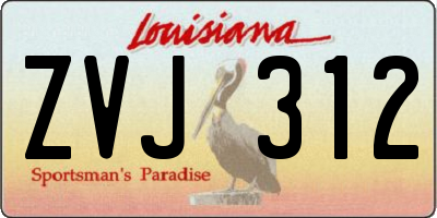 LA license plate ZVJ312