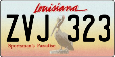 LA license plate ZVJ323