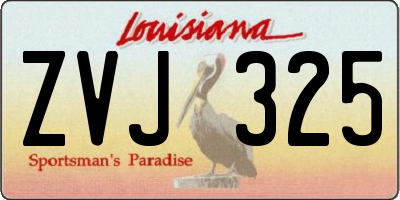 LA license plate ZVJ325