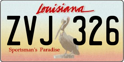 LA license plate ZVJ326