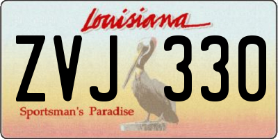 LA license plate ZVJ330