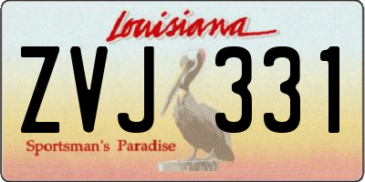 LA license plate ZVJ331