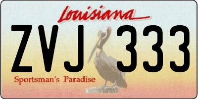 LA license plate ZVJ333