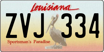 LA license plate ZVJ334