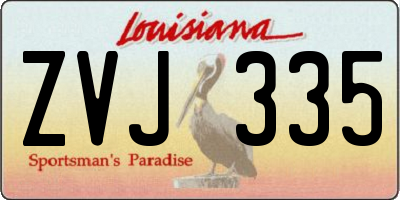 LA license plate ZVJ335