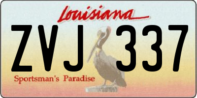 LA license plate ZVJ337