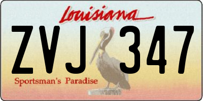 LA license plate ZVJ347