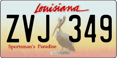 LA license plate ZVJ349