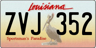 LA license plate ZVJ352