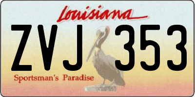 LA license plate ZVJ353