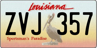 LA license plate ZVJ357