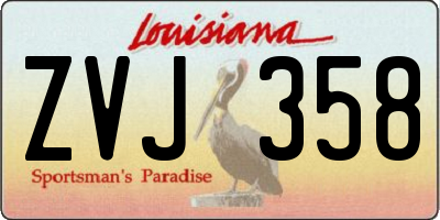 LA license plate ZVJ358