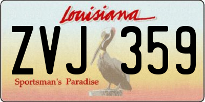 LA license plate ZVJ359