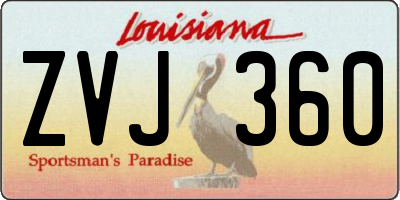 LA license plate ZVJ360