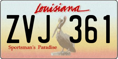 LA license plate ZVJ361