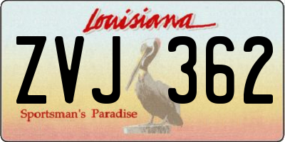 LA license plate ZVJ362