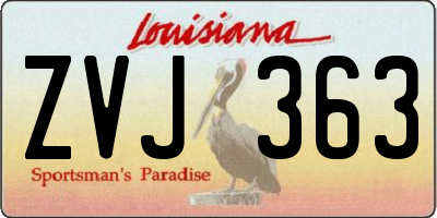 LA license plate ZVJ363