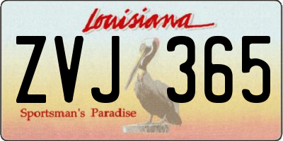 LA license plate ZVJ365