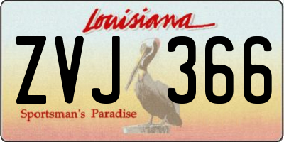 LA license plate ZVJ366