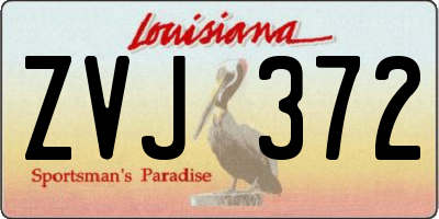 LA license plate ZVJ372