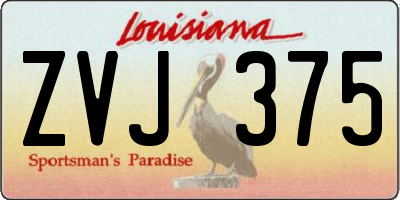 LA license plate ZVJ375