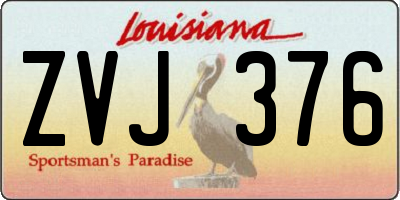 LA license plate ZVJ376