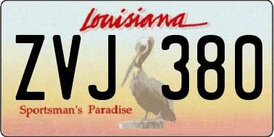 LA license plate ZVJ380