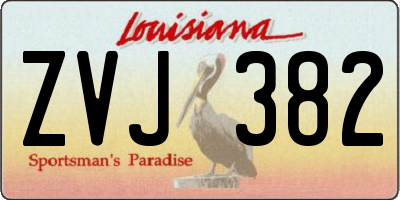 LA license plate ZVJ382