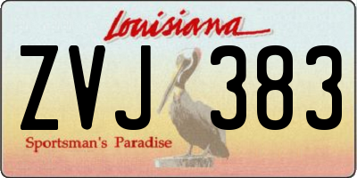 LA license plate ZVJ383