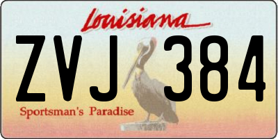 LA license plate ZVJ384