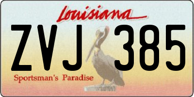 LA license plate ZVJ385