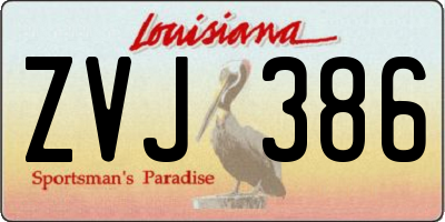 LA license plate ZVJ386