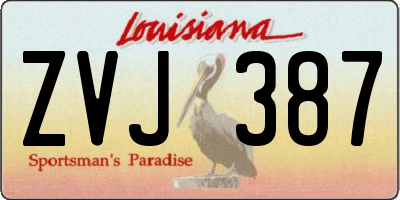 LA license plate ZVJ387