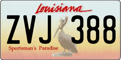 LA license plate ZVJ388