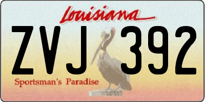 LA license plate ZVJ392