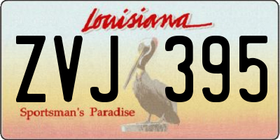 LA license plate ZVJ395