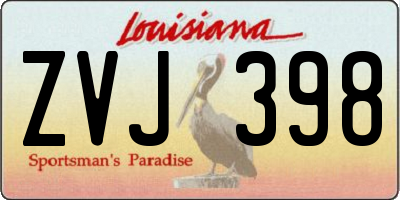 LA license plate ZVJ398