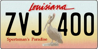 LA license plate ZVJ400