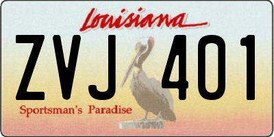 LA license plate ZVJ401