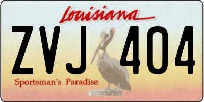 LA license plate ZVJ404