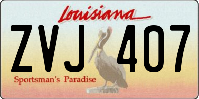 LA license plate ZVJ407