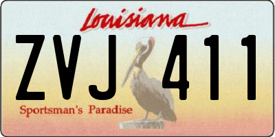LA license plate ZVJ411