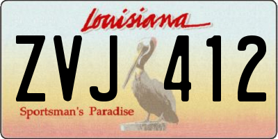 LA license plate ZVJ412