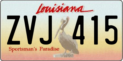 LA license plate ZVJ415