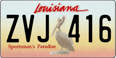 LA license plate ZVJ416