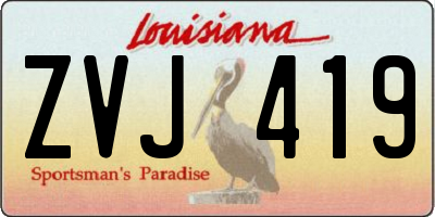 LA license plate ZVJ419