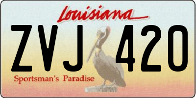 LA license plate ZVJ420